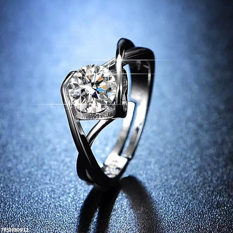 TRSH00912 ZFQ Round Heart Ring Adjustable - TRSH