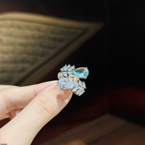 TRSH00918 CJD Double Tear/Leaf  Ring Adjustable - TRSH
