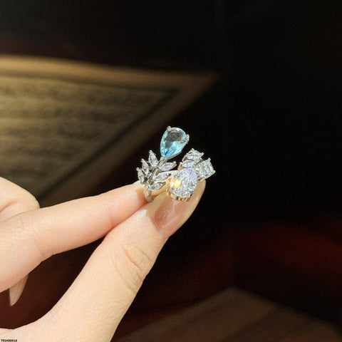 TRSH00918 CJD Double Tear/Leaf  Ring Adjustable - TRSH