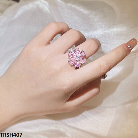 TRSH407 KYC Pink Flower Ring - TRSH