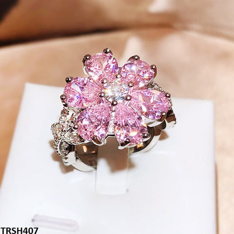 TRSH407 KYC Pink Flower Ring - TRSH