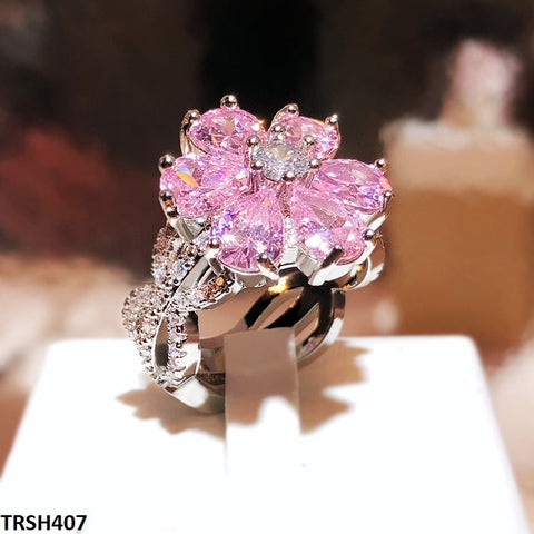TRSH407 KYC Pink Flower Ring - TRSH