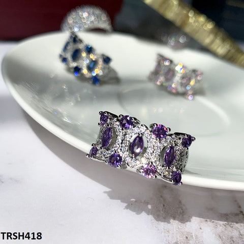 TRSH418 YJF Marquise Circle Adjustable Ring - TRSH