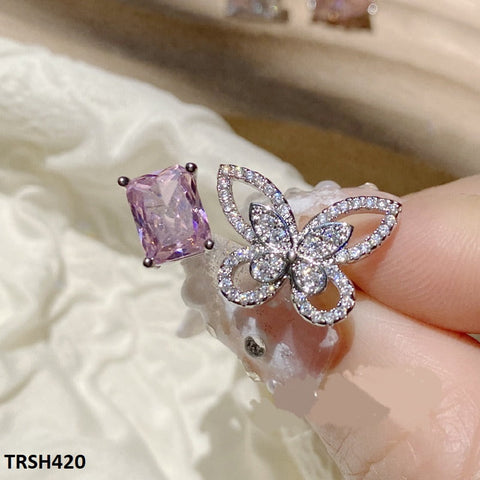 TRSH420 YJF Rectangle Butterfly Adjustable Ring - TRSH