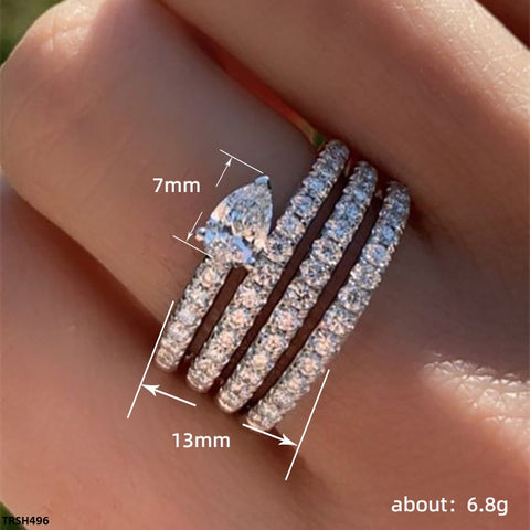 TRSH496 CSH Stylish Round Layered Tear Ring - TRSH