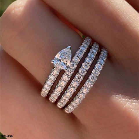 TRSH496 CSH Stylish Round Layered Tear Ring - TRSH