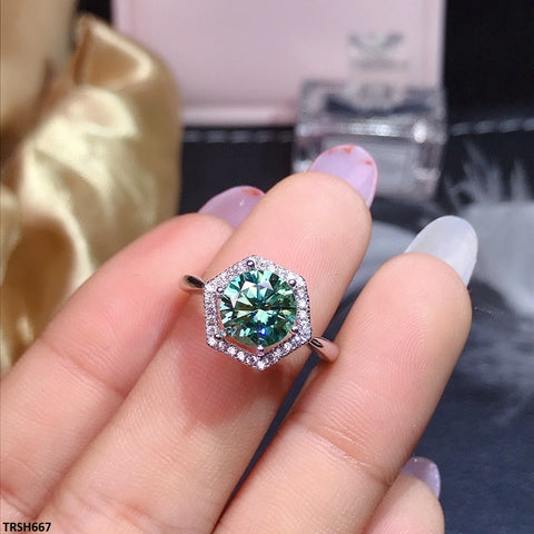 TRSH667 BJF Round Stone Ring Adjustable - TRSH