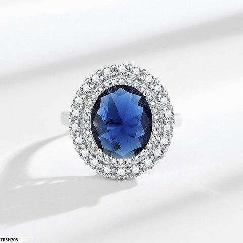 TRSH703 BLX Oval Layered Ring Adjustable - TRSH