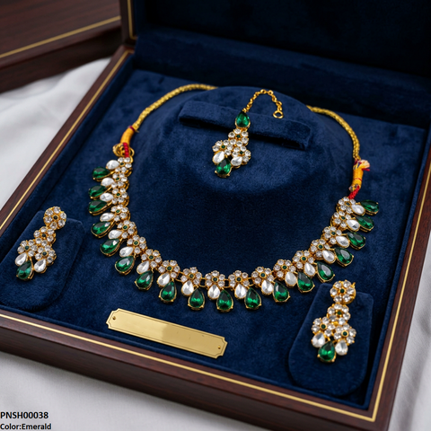 PNSH00038 FRN Flower/Tear Necklace Set - PNSH