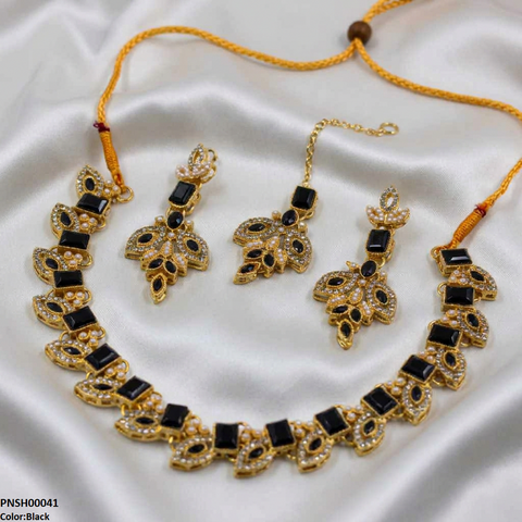 PNSH00041 MZM Marquise  Necklace Set - PNSH