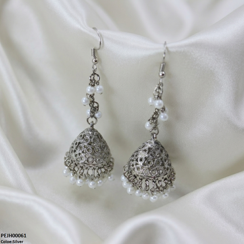 PEJH00061 ABD Round Pearl Drop Jhumki - PEJH