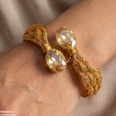 PBRH00224 MZM Oval Stone Bangles - PBRH