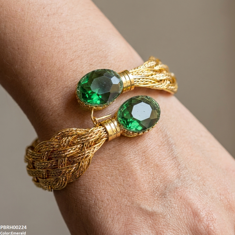 PBRH00224 MZM Oval Stone Bangles - PBRH