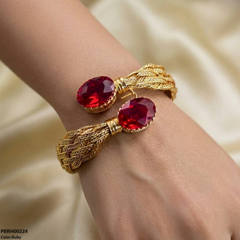 PBRH00224 MZM Oval Stone Bangles - PBRH