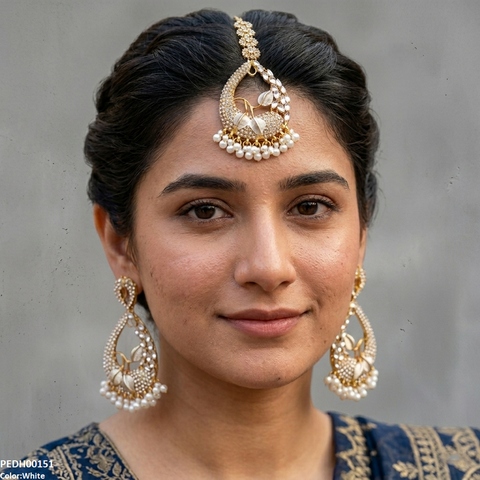 PEDH00151 FRN Tear Leaf Jhumki Drop Earrings - PEDH