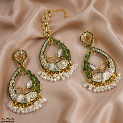 PEDH00151 FRN Tear Leaf Jhumki Drop Earrings - PEDH