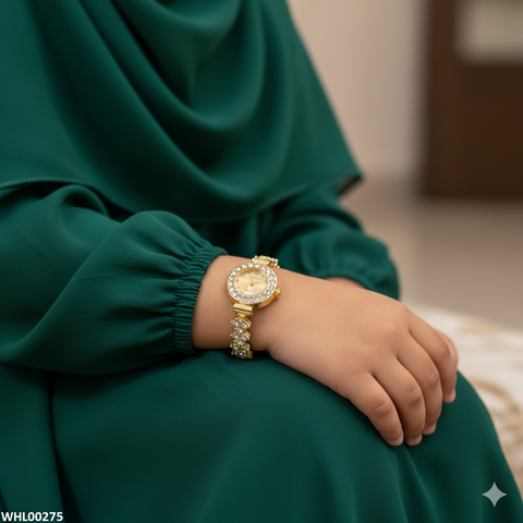 WHL00275 ZWA Round Rhinestone Link Dial Watch - WHL