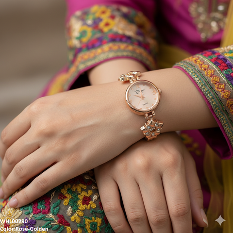 WHL00290 ZWA Round Flower Star Chain Watch - WHL