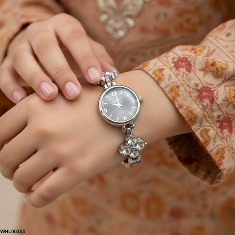 WHL00353  ZWA Round Flower Chain Watch - WHL