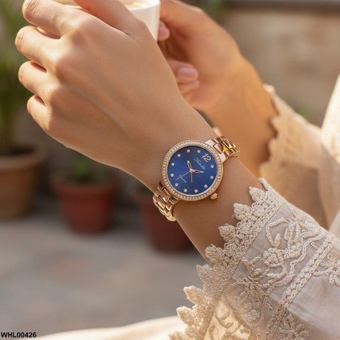 WHL00426 IWA Round Rhinestone Bezel Women's Watch - WHL