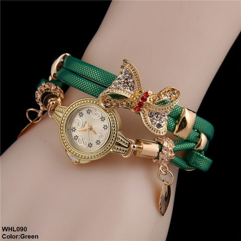 WHL090 HET Bow Layered Bracelet Watch - WHL