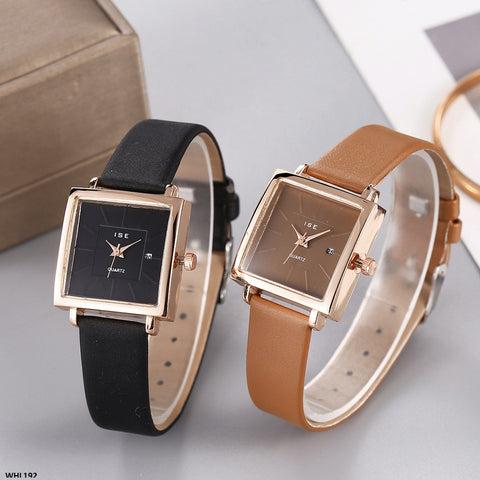 WHL192 LST Square Dial Leather Strap Watch - WHL