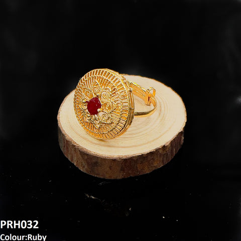 PRH032 MZM Round Flower Ring - PRH