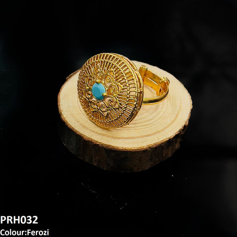 PRH032 MZM Round Flower Ring - PRH