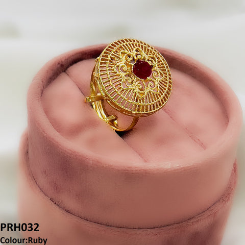 PRH032 MZM Round Flower Ring - PRH