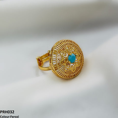 PRH032 MZM Round Flower Ring - PRH