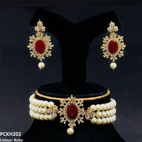 PCKH202 FRN Oval Pearl Choker Set - PCKH