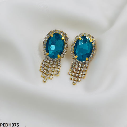 PEDH075 SDQ Oval Drop Earrings Pair - PEDH