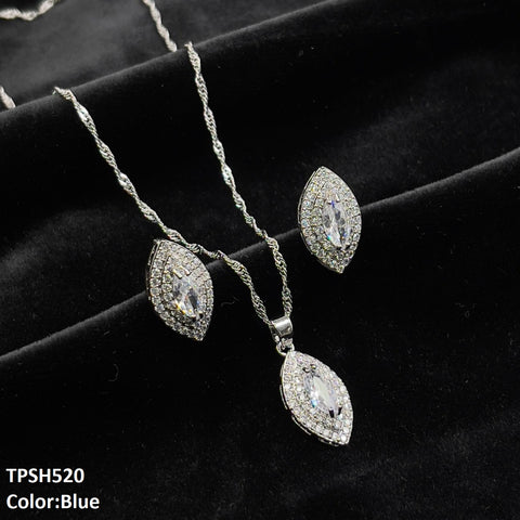 TPSH520 SHJ Marquise Layered Pendent Set - TPSH