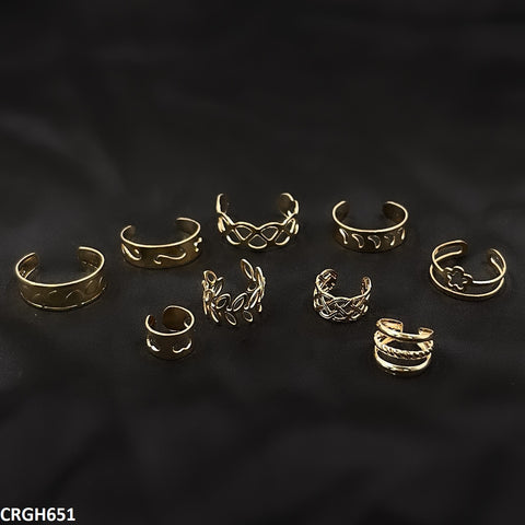 CRGH651 FNG Midi Rings + Ear Cuff Set - CRGH