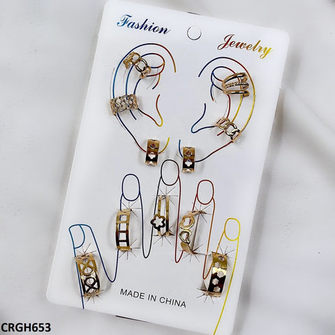CRGH653 FNG Midi Rings + Ear Cuff Set - CRGH