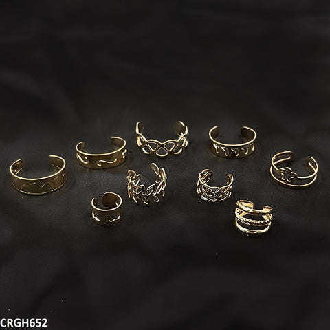 CRGH652 FNG Midi Rings + Ear Cuff Set - CRGH