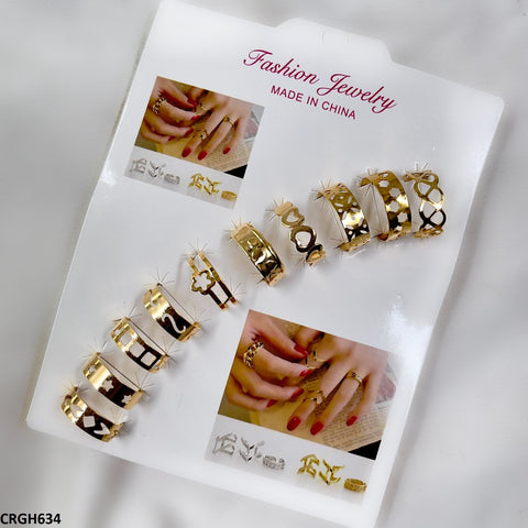 CRGH634 FNG Midi Rings Adjustable 10Pcs - CRGH