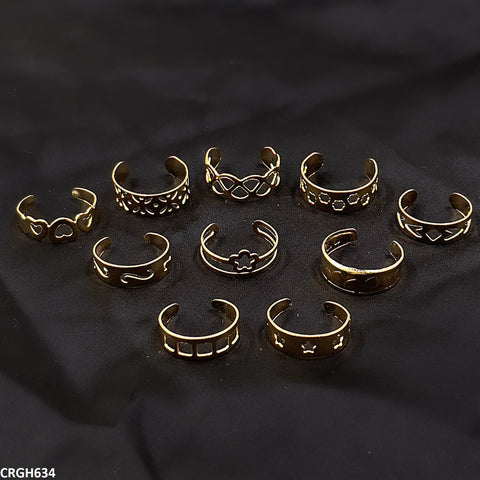 CRGH634 FNG Midi Rings Adjustable 10Pcs - CRGH