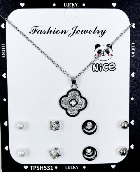 TPSH531 FNG Flower Pendent Set - TPSH