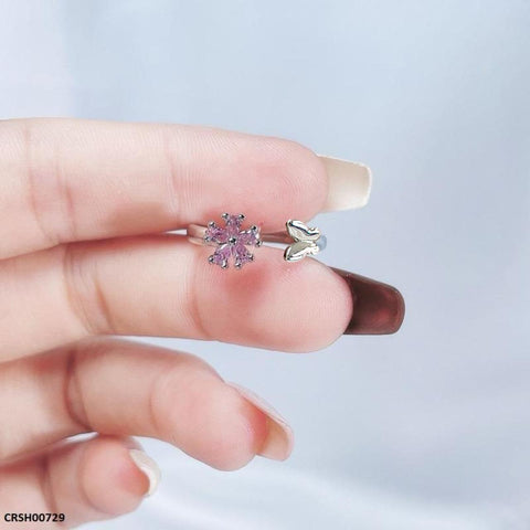 CRSH00729 SJS Butterfly/Flower Ring Adjustable - CRSH