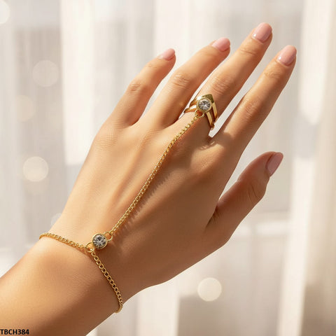 TBCH384 QWN Round Bracelet With Leaf Ring - TBCH