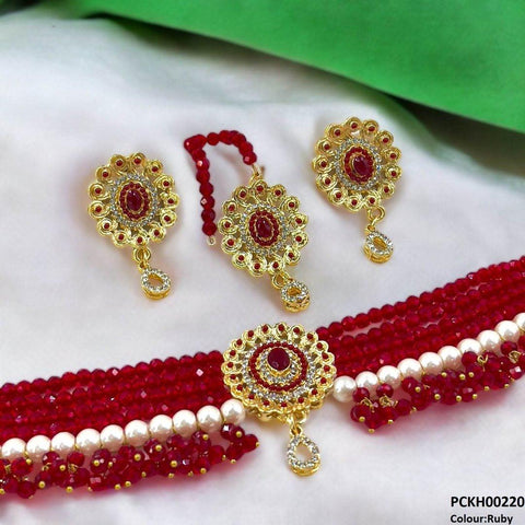 PCKH00220 MZM Oval Pearl Choker Set - PCKH