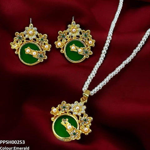 PPSH00253  MZM Flower Round  Pendant Set - PPSH