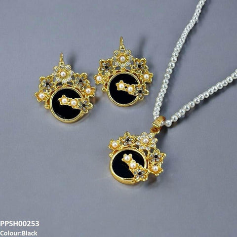 PPSH00253  MZM Flower Round  Pendant Set - PPSH