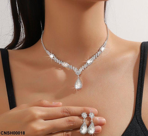 CNSH00018 YJJ Tear/Flower  Necklace Set - CNSH
