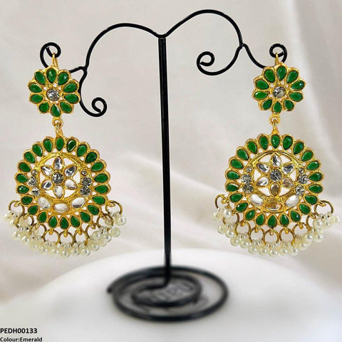 PEDH00133 FRN Moon/Star Pearl Drop Earrings - PEDH