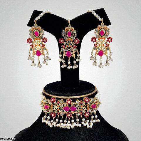 PCKH00227 SDQ Flower Chokar set - PCKH