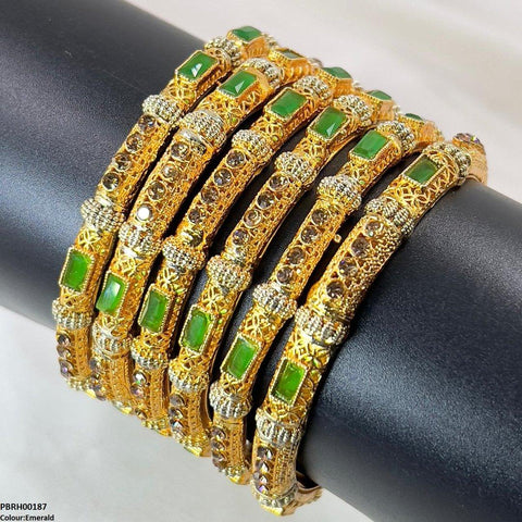 PBRH00187 SDQ Rectangle/Round Bangles 6 Pcs Set - PBRH