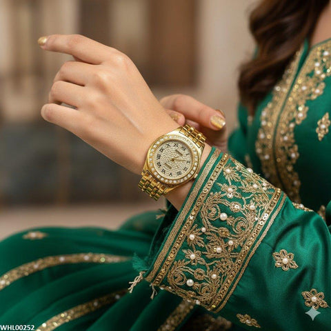 WHL00252 IWA Rhinestone Decor Quartz Watch - WHL