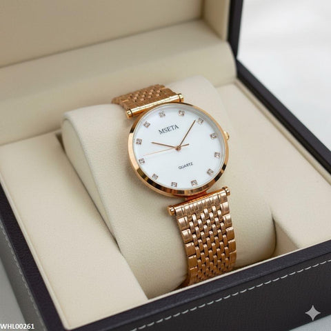 WHL00261 IWA Round Bezel Gold-Tone Watch - WHL